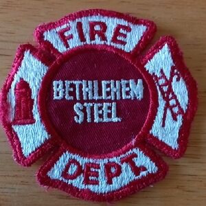 Fire Dept Patch with Red and White Design
